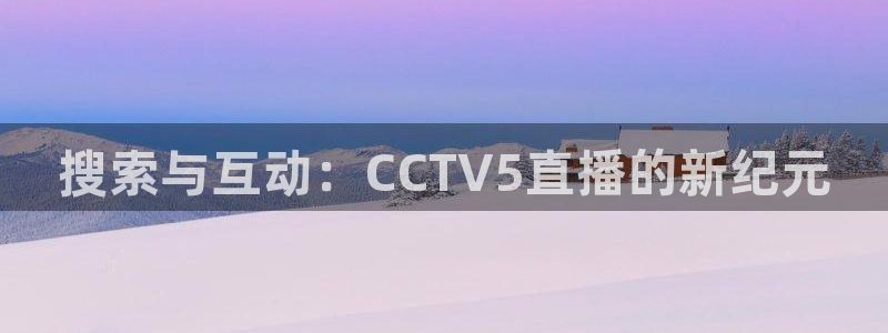搜索与互动：CCTV5直播的新纪元